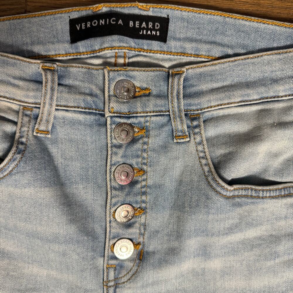 Veronica Beard Carolyn Baby Boot Kick Flare High Rise Jeans Pink Stripe Size 29 - Picture 5 of 10